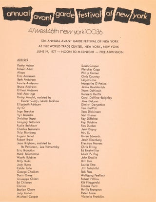 Item #7858 13th Annual Avant Garde Festival of New York program