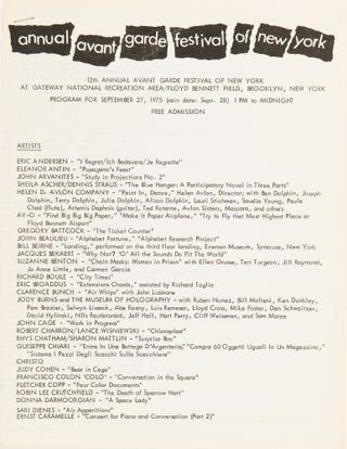 Item #7859 12th Annual Avant Garde Festival of New York program