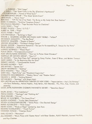 12th Annual Avant Garde Festival of New York program