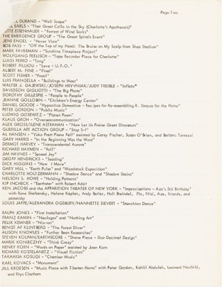 12th Annual Avant Garde Festival of New York program