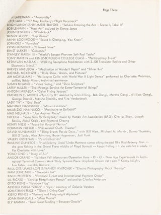 12th Annual Avant Garde Festival of New York program