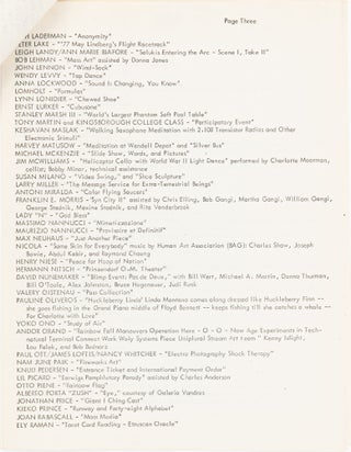 12th Annual Avant Garde Festival of New York program