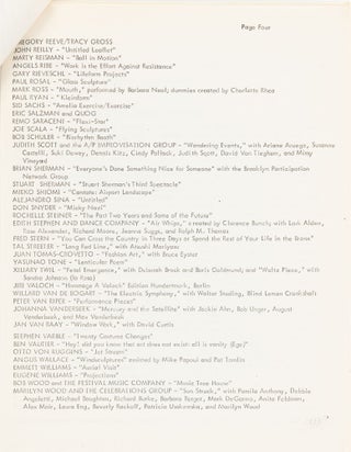 12th Annual Avant Garde Festival of New York program