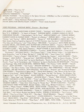 12th Annual Avant Garde Festival of New York program