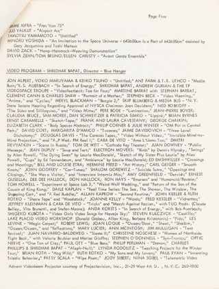 12th Annual Avant Garde Festival of New York program