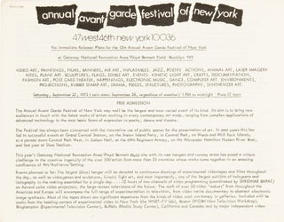 Item #7860 12th Annual Avant Garde Festival of New York press release