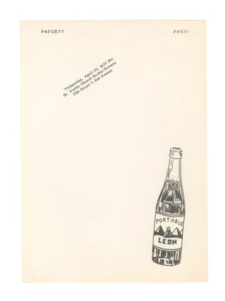 Item #7994 [Flyer for Reading at The Poetry Project]. Ron Padgett, Larry Fagin