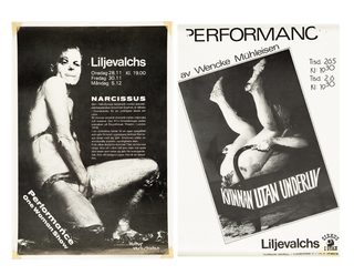 Item #8094 Two Posters of Wencke Mühleisen [Narcissus: One Woman Show / Performance av Wencke...