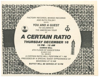 Item #8141 Handbill for Madonna’s first performance. Madonna