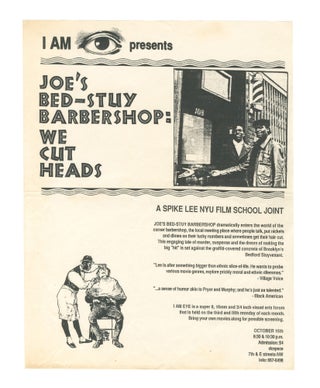 Item #8147 Joe’s Bed-Stuy Barbershop: We Cut Heads flyer. Spike Lee