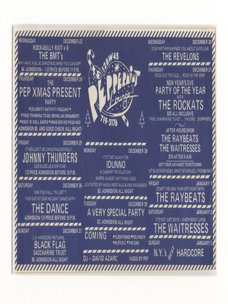 Johnny Thunders, Black Flag, et al, at Peppermint Lounge [December 1981 calendar handbill