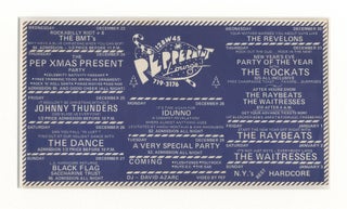 Item #8171 Johnny Thunders, Black Flag, et al, at Peppermint Lounge [December 1981 calendar handbill