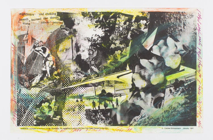 Item #ANT126 Handcolored Collage for Judith Malina. Carolee Schneeman.