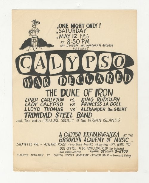 Item #ANT184 Calypso War Declared at the Brooklyn Academy of Music