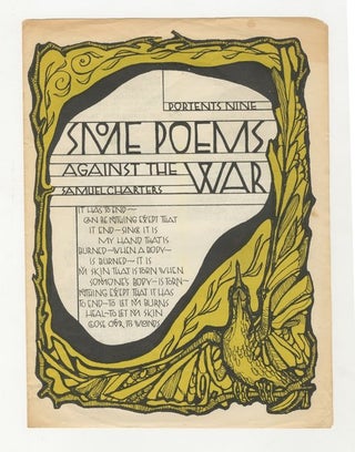Item #ANT186 Portents no. 9: Some Poems Against the War. Samuel Charters