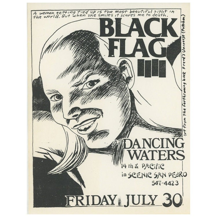 Item #ANT851 Black Flag at Dancing Waters. Raymond Pettibon.