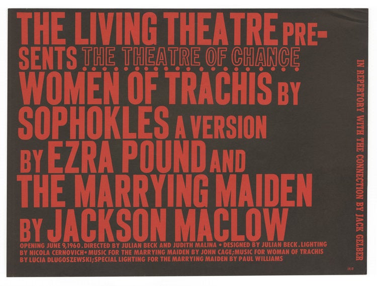 Item #POS110 Plays by Ezra Pound and Jackson MacLow. Living Theatre.