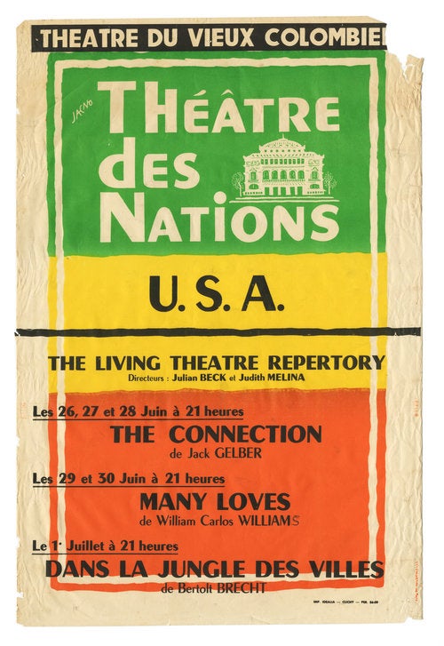 Item #POS183 Theatre Des Nations Living Theatre. Marcel Jacno.
